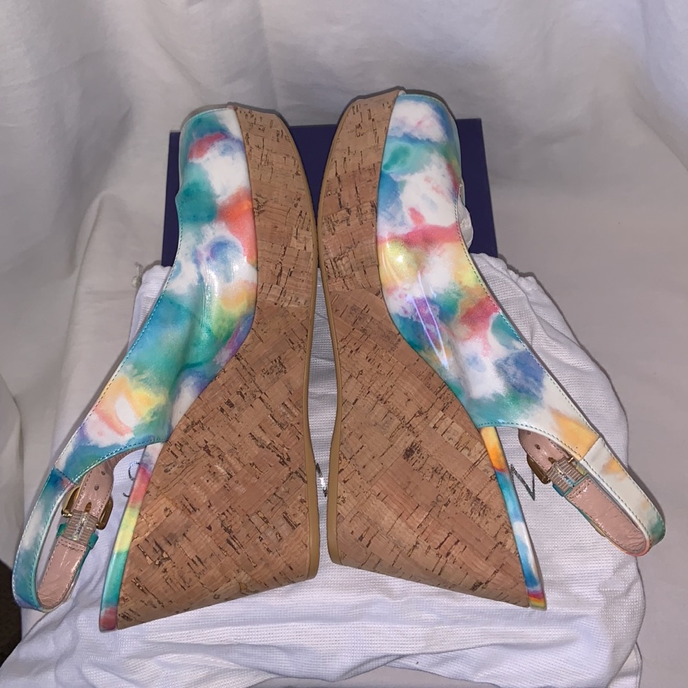 Like New Condition Multi Color, Wedge One Shoe Mu… - image 3